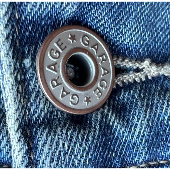 Garage Barrel Balloon Denim Blue Jeans Light distressing pleated hem Size 14 - Picture 6 of 6